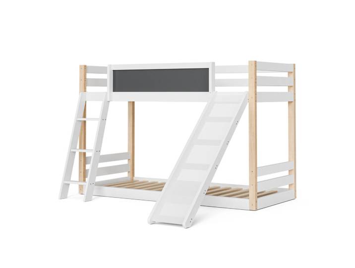 Komhtom Etagenbett 200 x 90cm in Weiß mit Treppe und Rutschen, Holz, Kiefer, Mode, Rechteckig, 90x200 cm, Babymöbel & Kindermöbel, Kinderzimmer & Jugendzimmer, Stockbetten