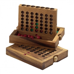 Denk- und Knobelspiele Viererreihe - groß - Samena-Holz - Denkspiel - Knobelspiel - Geduldspiel 242659