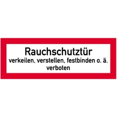 Aufkleber Rauchschutztür verkeilen...verboten, Folie, 210x74 mm