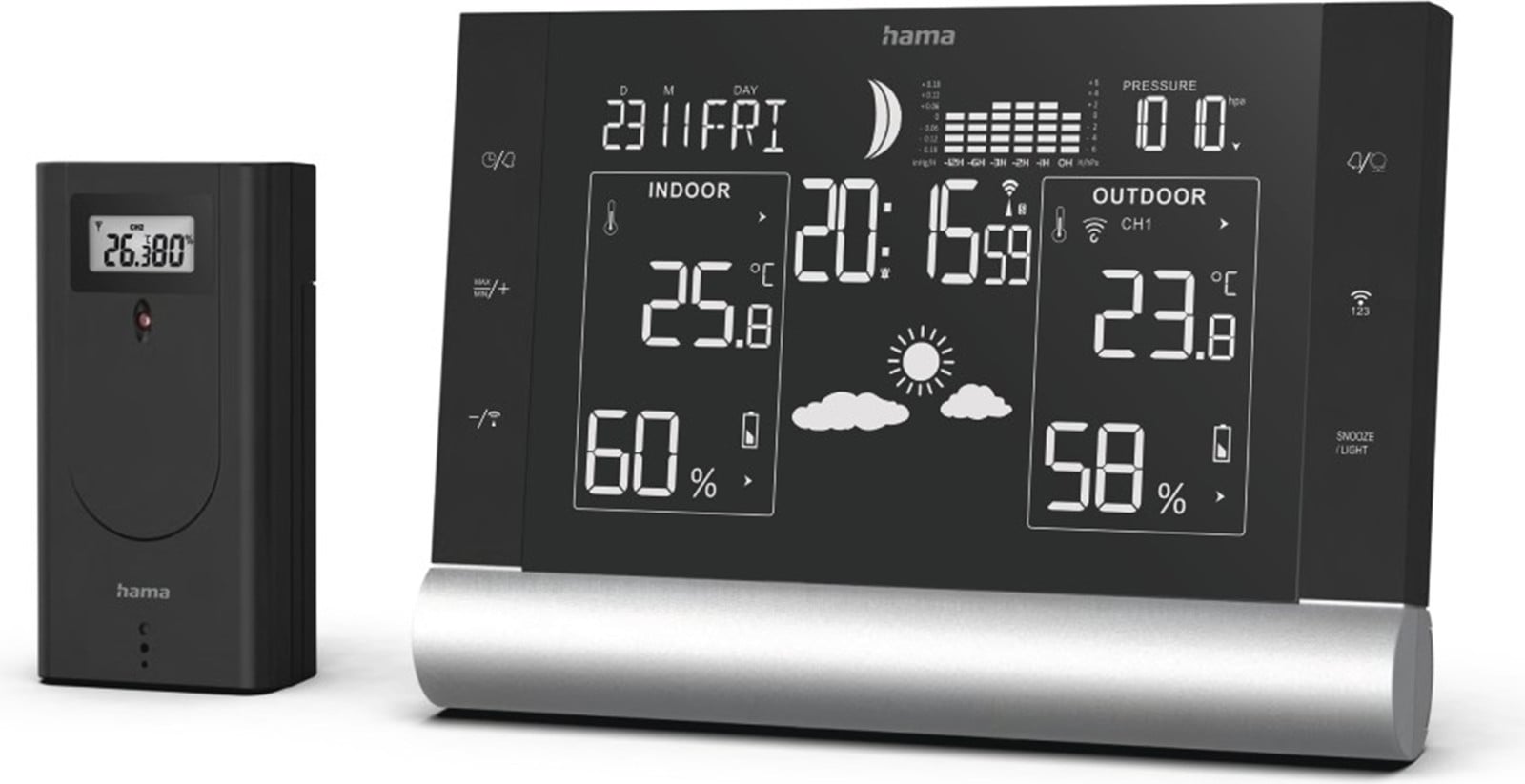 Hama Weerstation Black Line Plus, zwart