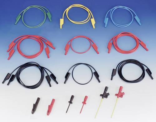 Hirschmann Test & Measurement 935980411 Sicherheits-Messleitungs-Set Lamellenstecker 4mm Lamellenstecker 4mm 1.00m Schwarz, Rot