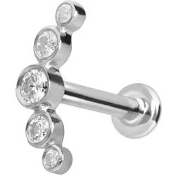 14 Karat Gold Labret mit Innengewinde MOISSANIT-BOGEN