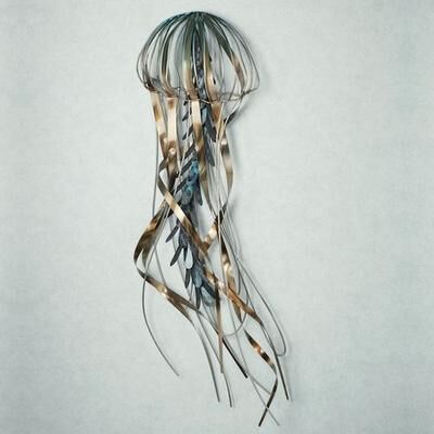 Copper Art Inc. Jellyfish Wall Sculpture Silver , Silver