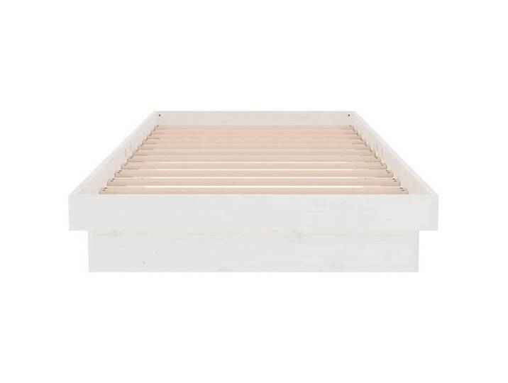 BURKE* Lit simple 90x200cm moderne Structure de lit Blanc Bois massif- LL1253