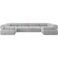 WOHNLANDSCHAFT modulares Sofa Birno-U2 - 380x190x70 cm Grau Cord