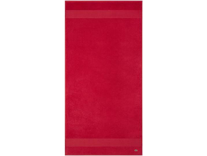 Duschtuch LACOSTE LLECROCO , rot (rouge), B:70cm L:140cm, Frottier, Obermaterial: 100% Baumwolle, Handtücher, Duschtuch, mit Label-Applikationen