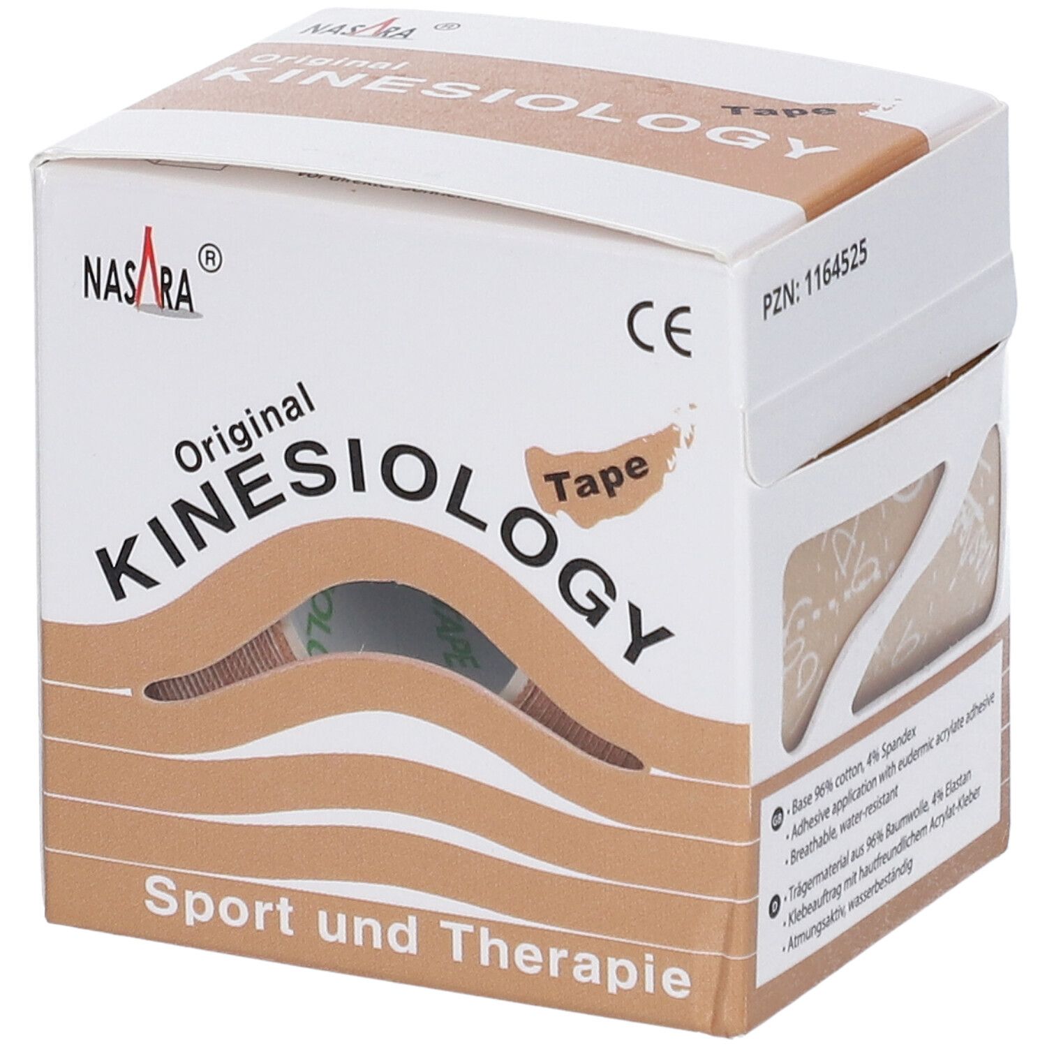 Nasara Kinesiotape 5 cmx5 m beige 1 St Pflaster