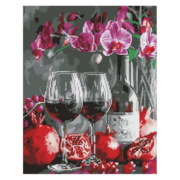 Ideyka Diamond Painting - Orchideen mit Rahmen 40 x 50 cm (AMO8094)