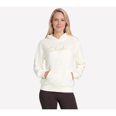 Kapuzensweatshirt SKECHERS "Women's Hoodie", Damen, Gr. M, beige (egret), Obermaterial: 70% Baumwolle, 30% Polyester, normal, Rundhals, angesetztes Bündchen, Sweatshirts, für Fitness und aktive Freizeit, mit Kapuze