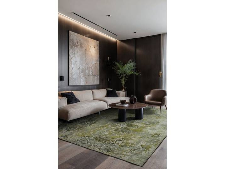 Tapis HERIS VERT 80x150cm - Beneffito - Élégance et durabilité - Personnalisation unique - Polyester recyclé