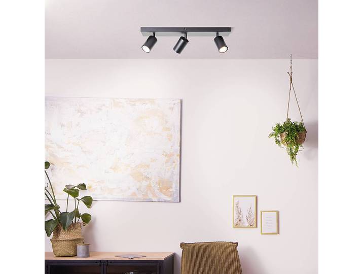 Plafonnier LED Jello 50 x 12 x 12cm Noir Matériau : Métal Surface en métal : Laqué Type de métal : Fer LED GU10