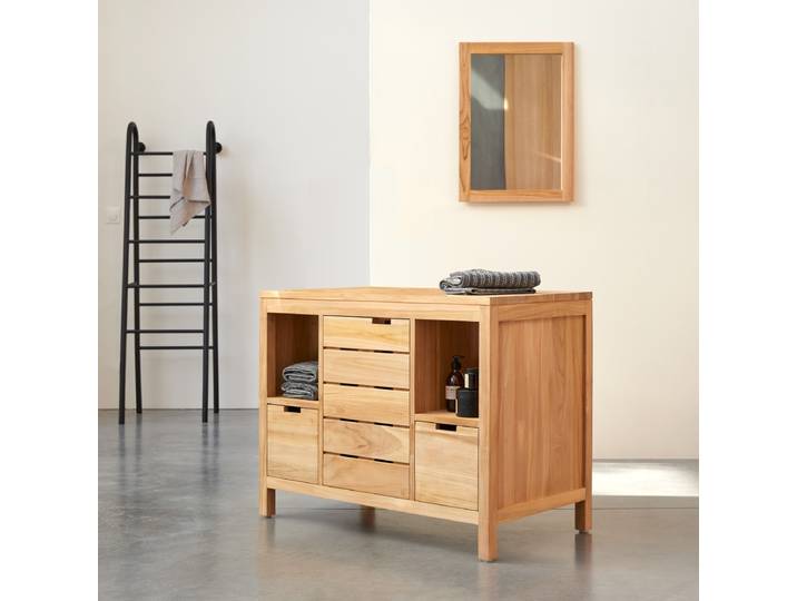 Aufbewahrungsmöbel aus massivem Teakholz, 100 cm Serena - Natur - Teak