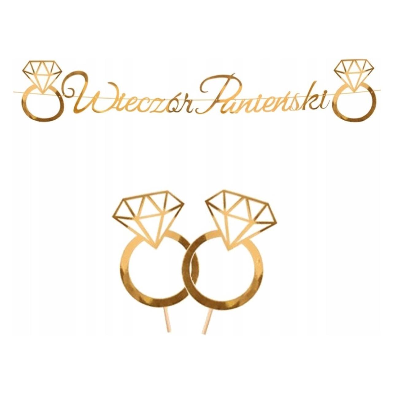 Lovetoy Zestaw złotych papierowych dekoracji na Wieczór Panieński (28-00125)