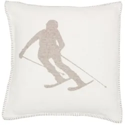 David Fussenegger Kissenhülle Sylt 'Skifahrer' 50 x 50 cm Schlamm - Beige