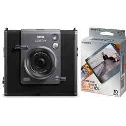 Fujifilm Instax Wide EVO schwarz + Instax Wide Brushed Metal Film