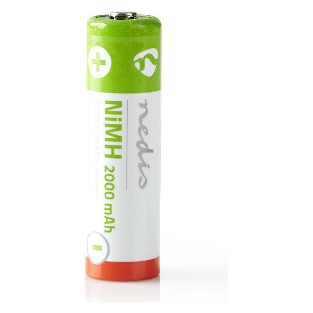 Nedis Wiederaufladbarer NI-MH-Akku AA - 1.20 V - NiMH - AA - Wiederaufladbar - 2000 mAh - vorgeladen (4 Stk., AA, 2000 mAh) (BANM20HR64B)