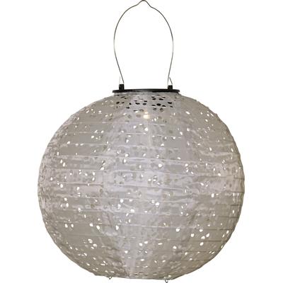 LED Solarleuchte "Solar Dekoration Festa", beige, B:25cm H:25cm L:25cm T:25cm Ø:25cm, PARFORCE TRADITIONAL HUNTING, Leuchten, Solar, Dämmerungssensor, Lochmuster mit Schatteneffekt