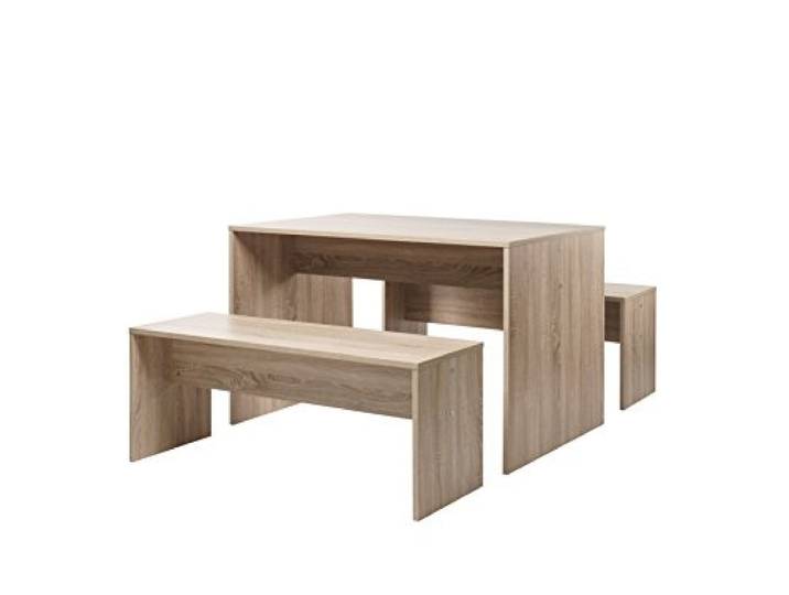 Tischgruppe Set 120 - Küchentisch (verschiedene Farben) Bänke komplett verstaubar