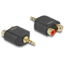 Delock Adapter Audio Klinke 3,5 mm 3 Pin Stecker > 2 x Cinch Buchse