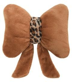 Lush Living Finds Cute Bow Throw Pillows, Soft Bow Decorative Pillows With Faux Rabbit Fur, Aesthetic Home Decor Bow brown