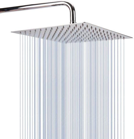 Azomor Vierkante regenbestendige douchekop van roestvrij staal met watereffect en hoge doorstroomsnelheid