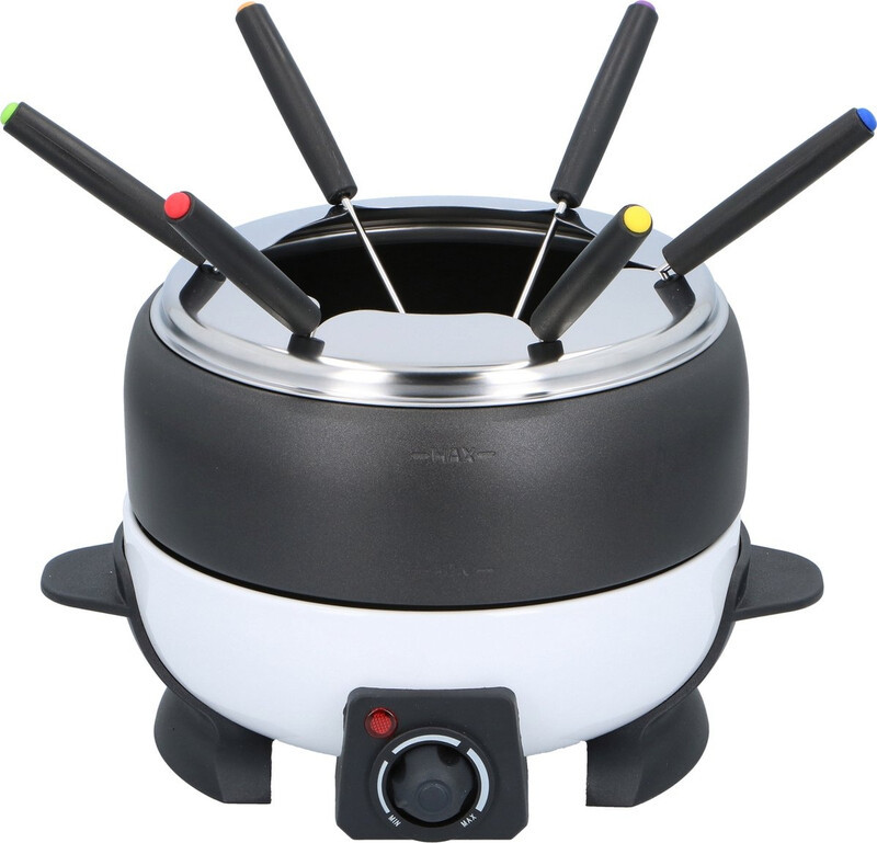 Cuisine Elegance Elektrische Fondueset 800W voor 6 Personen - RVS Kaas- & Chocoladefondue
