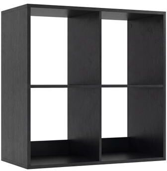 Costway 4 Cube Bookshelf with Back Guardrail for Living Room Bedroom-Black