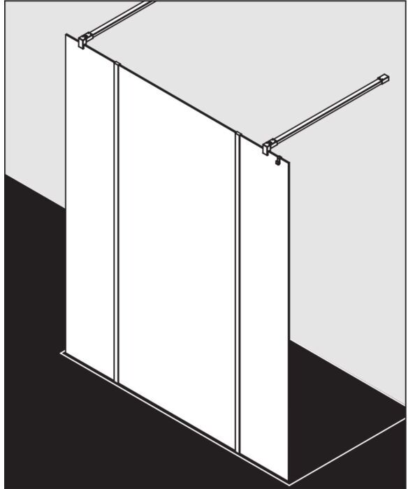 Kermi Xb Glasanlage XBFWA12020VAK 120x200cm, silber hochglanz, ESG klar