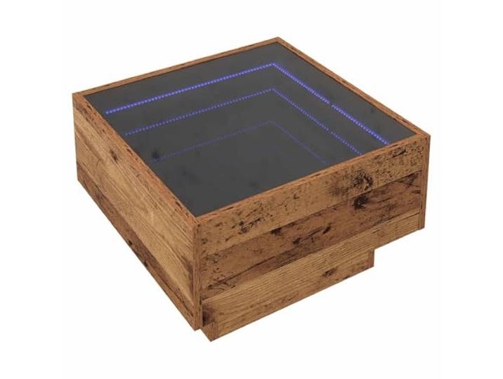 Heofavd Couchtisch in Altholz-Optik Quadratisch 50 x 50 x 30 cm