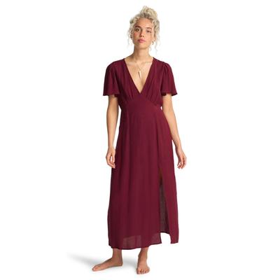 Sommerkleid BILLABONG "Jet Set", Damen, Gr. S, Langarm, rot (cranberry), Obermaterial:100% Viskose., Kleider Sommerkleid