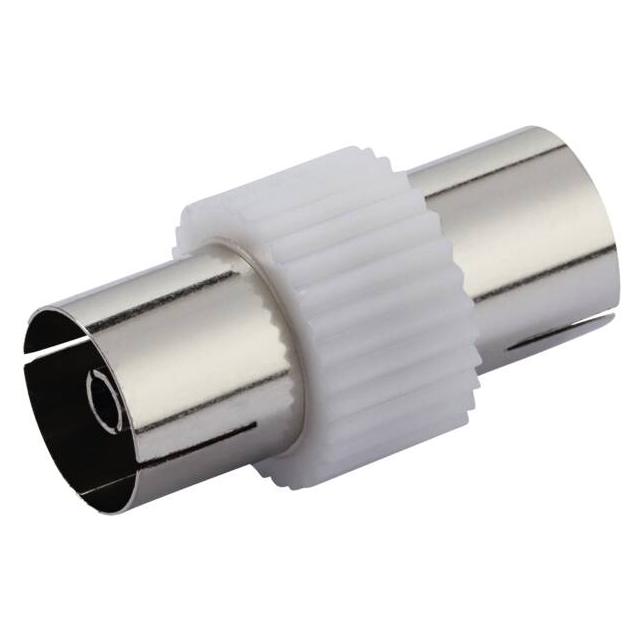 Vivanco Doppelbuchse zum einfachen Verbinden zweier Koaxialstecker - Silber (Stecker und Verbinder) (VVANADATFF)