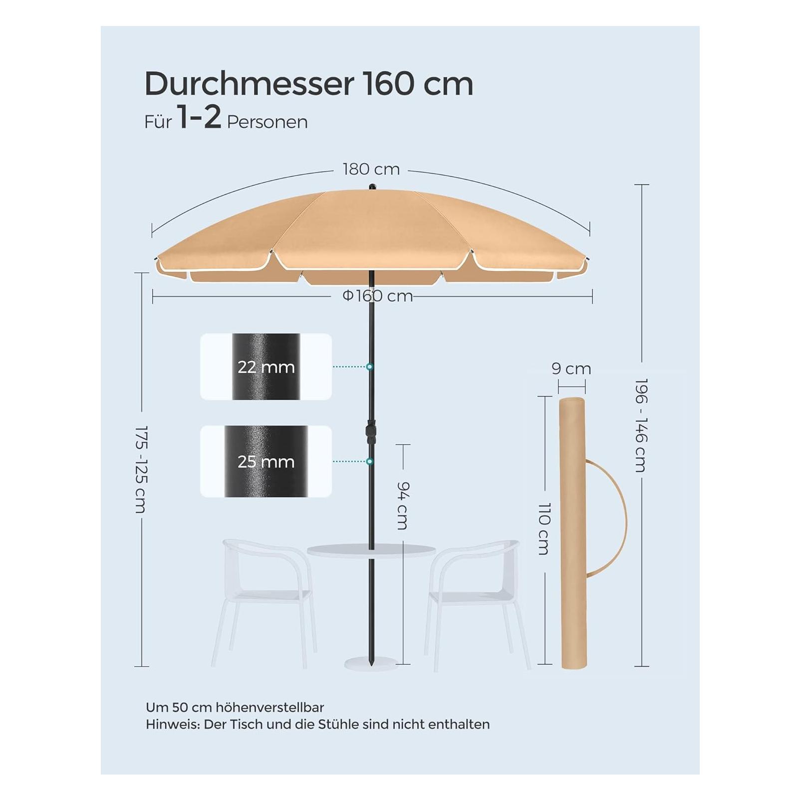 Songmics Sonnenschirm (2.06 m) (GPU60BR)