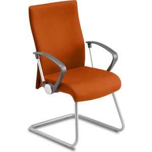Nowy-Styl Besucherstuhl Neo CF Arm chrom, mit Armlehnen, Freischwinger, Stoff, orange