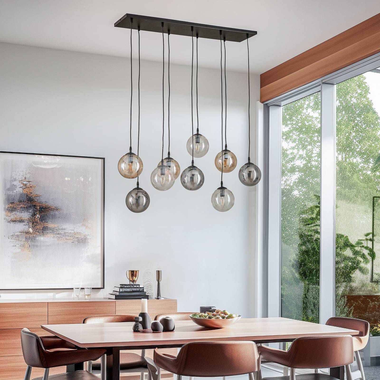 Hängelampe Glassy EMIBIG LIGHTING, dimmbar, schwarz, für Wohn- / Esszimmer, Metall, Modern, Pendelleuchte