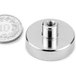 5x Supermagnete, Magnet, Topfmagnet mit Gewindebuchse (3x)