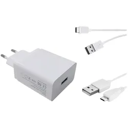DLH 20W USB-C And Micro USB Charger (20 W, 1 Port), USB Ladegerät, Weiss
