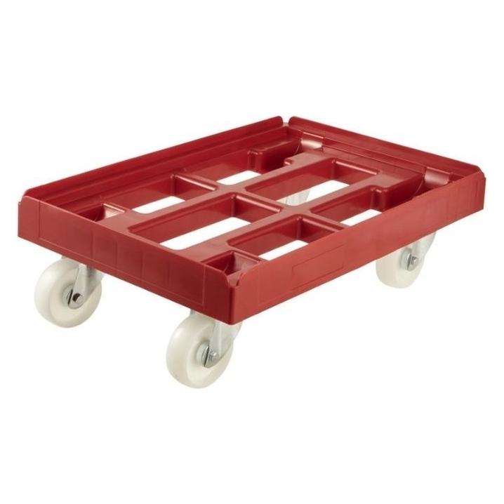 OKT Transportroller, Tragkraft: 300 kg, 4 Lenkrollen, rot Drehbereich: 360 Grad, Vertiefung für a... (300 kg) (1087740000000)