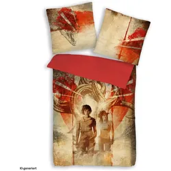 HTI-Living, Bettwäsche, Mako Satin Bettwäsche 2tlg. 135/200 cm (Bettwäsche Set, 135 x 200 cm)