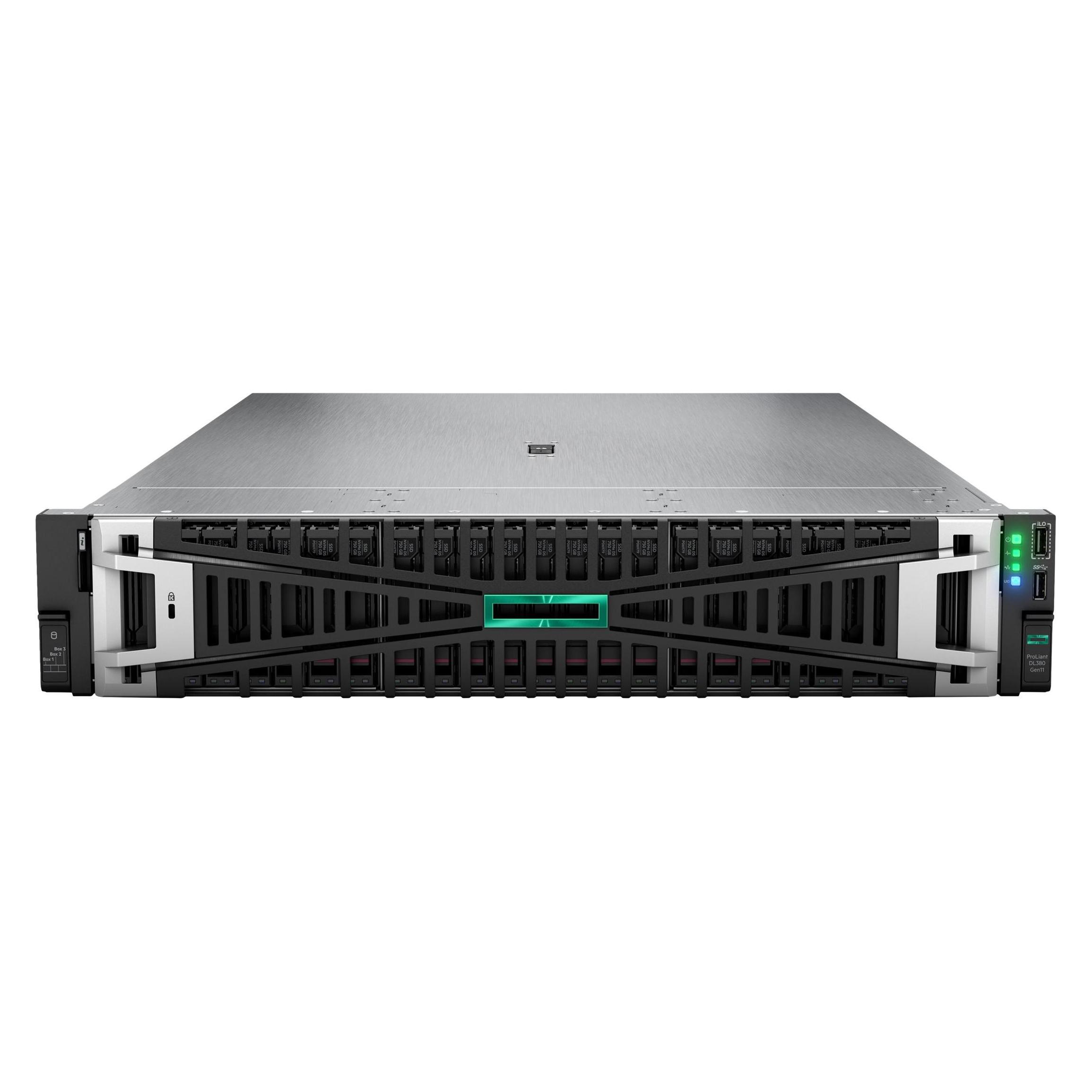 HPE E ProLiant DL380 Gen11, Intel Xeon Silver 4510 12c, 1P, -R, 8SFF,. NVMe, SS (Intel Xeon Silver 4510, 64 GB, Rack Server) (P86703-425)