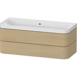 Duravit Happy D.2 Plus Möbelwaschtisch HP4349N71710000 117,5x49cm, 2 Schubkästen, ohne Hahnloch, mediterrane Eiche
