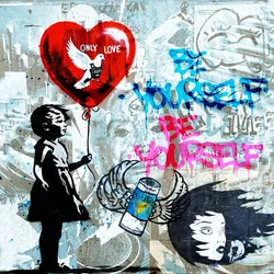 Acrylglasbild GRAFFITI (BHT 50x50x5 cm) - BHT 50x50x5 cm