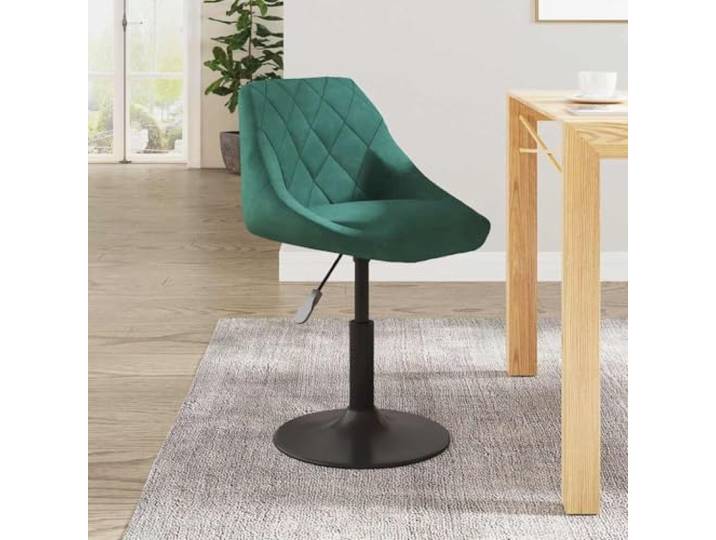 Barhocker Dunkelgrün Samt mit Stahlgestell Höhenverstellbar 360 Grad Weicher Samtbezug, stabiles Stahlgestell, Gasdruckfeder, flexible Höhenanpassung, drehbar