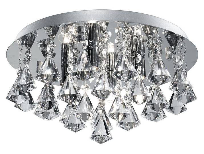 Klassische Deckenleuchte Hanna Stahl Chrom Aluminium 4 Lichter G9