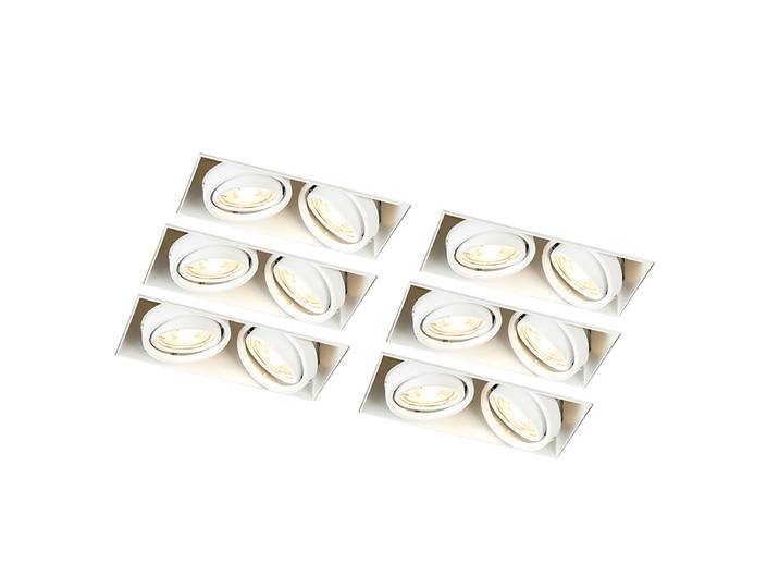 Ensemble de 6 spots encastrés blancs GU10 orientables sans