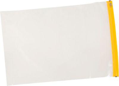 Planschutztasche Eichner, gelber Gleitverschluss, Polyethylen transparent, Format A0