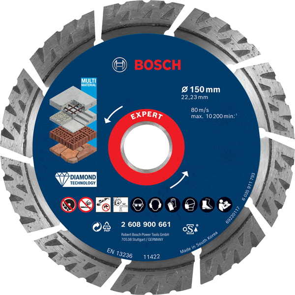 Bosch EXPERT MultiMaterial Diamanttrennscheiben, 150 x 22,23 x 2,4 x 12 mm 2608900661