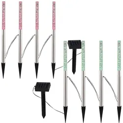 8x LED Steck Garten Leuchte Farbwechsler Edelstahl Solar Lampe Außenbereich