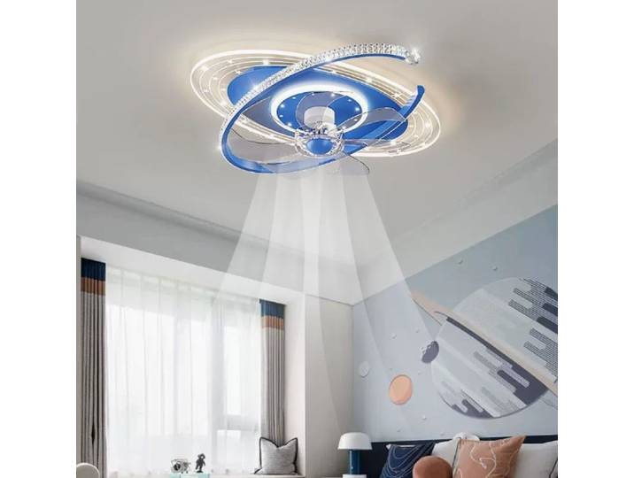 Nouveau ciel étoilé secouant ventilateur plafonnier moderne Simple silencieux haut de gamme Style chambre d'enfants chambre suspension lampe