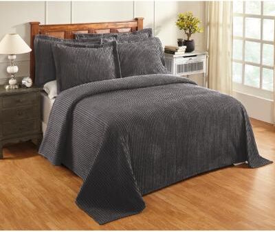 Better Trends Jullian Collection in Bold Stripes Design Bedspread by Better Trends in Gray (Size TWIN)