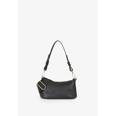 Schultertasche VALENTINO BAGS "BIANKA RE", Damen, Gr. B/H/T: 21,5cm x 11,7cm x 9,5cm, schwarz, Lederimitat, Taschen Schultertasche, Damen Umhängetasche, Handtasche mit Logoprägung, in edler Verarbeitung